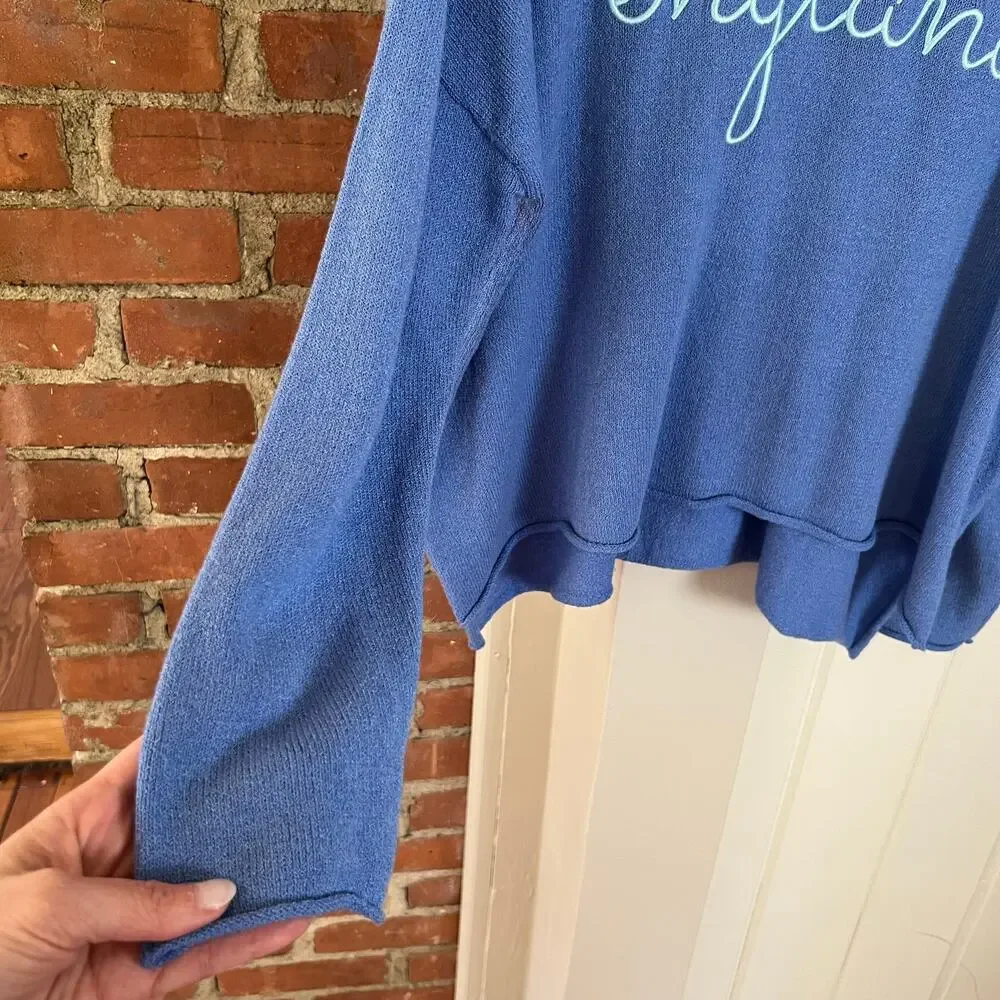 The Paper Store‎ New England Sweater XL Blue Knit Oversized Lightweight Coastal